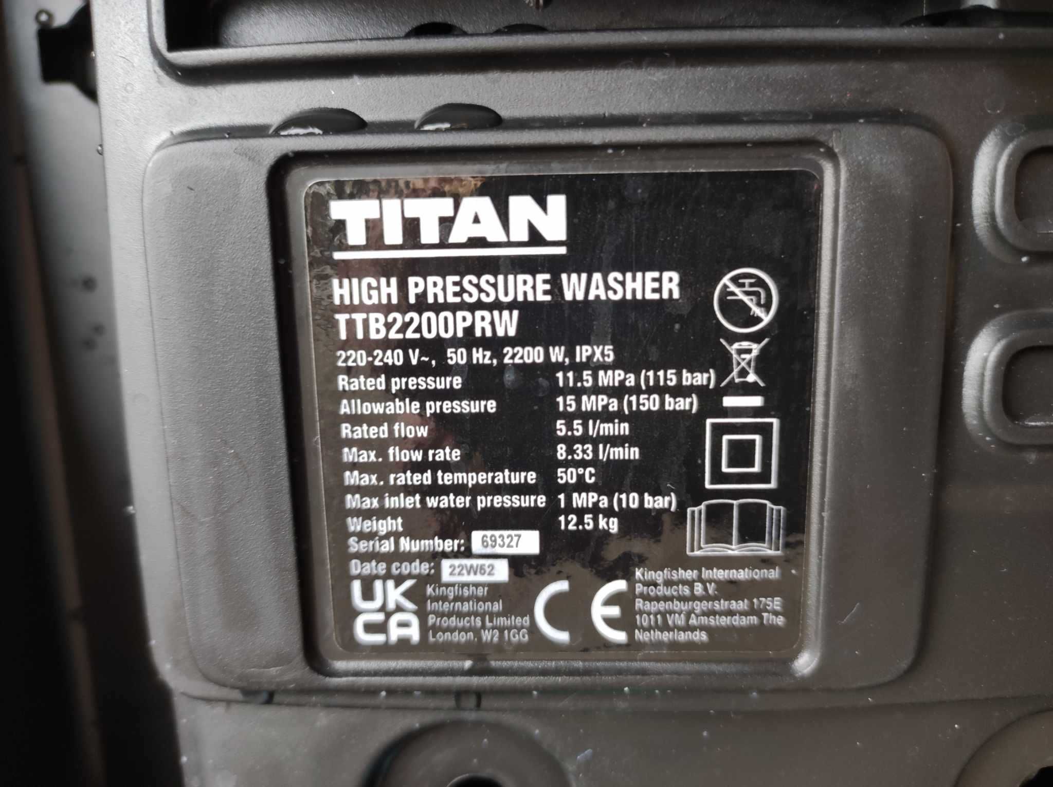 TITAN Myjka 150 bar JAK NOWA ciśnieniowa do kostki tarasu auta 2200W