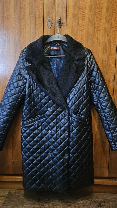 Пальто куртка із екошкіри жіноча, осінь/зима, розмір S 42