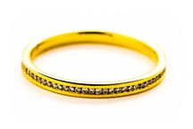 Złoty Pierścionek z Diamentami - 14K - 1,35g - DIAMENTY - JUBITOM