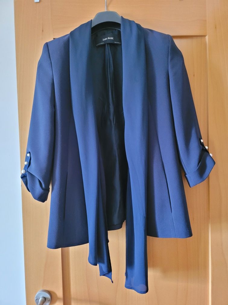 Casaco da Zara Basic azul escuro XS