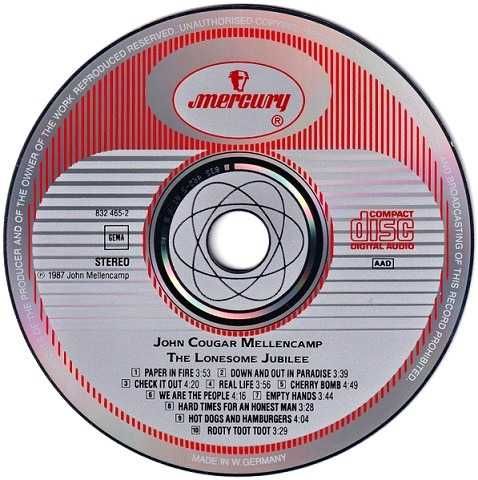 John Cugar Mellencamp - The Lonesome Jubilee / wyd. 1 / 1987r/ cd