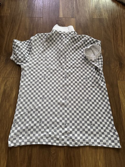 Polowka polo louis vuitton 3xl bialo szara kratka
