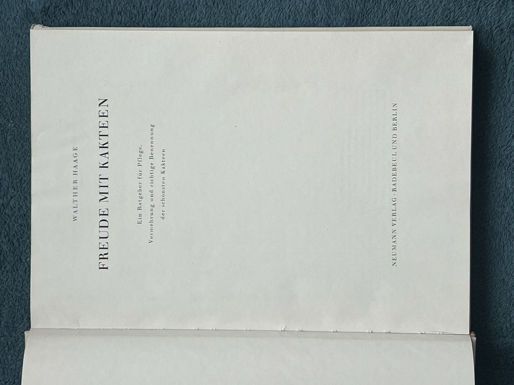 Freude mit Kakteen; Walther Haage; 1958 r