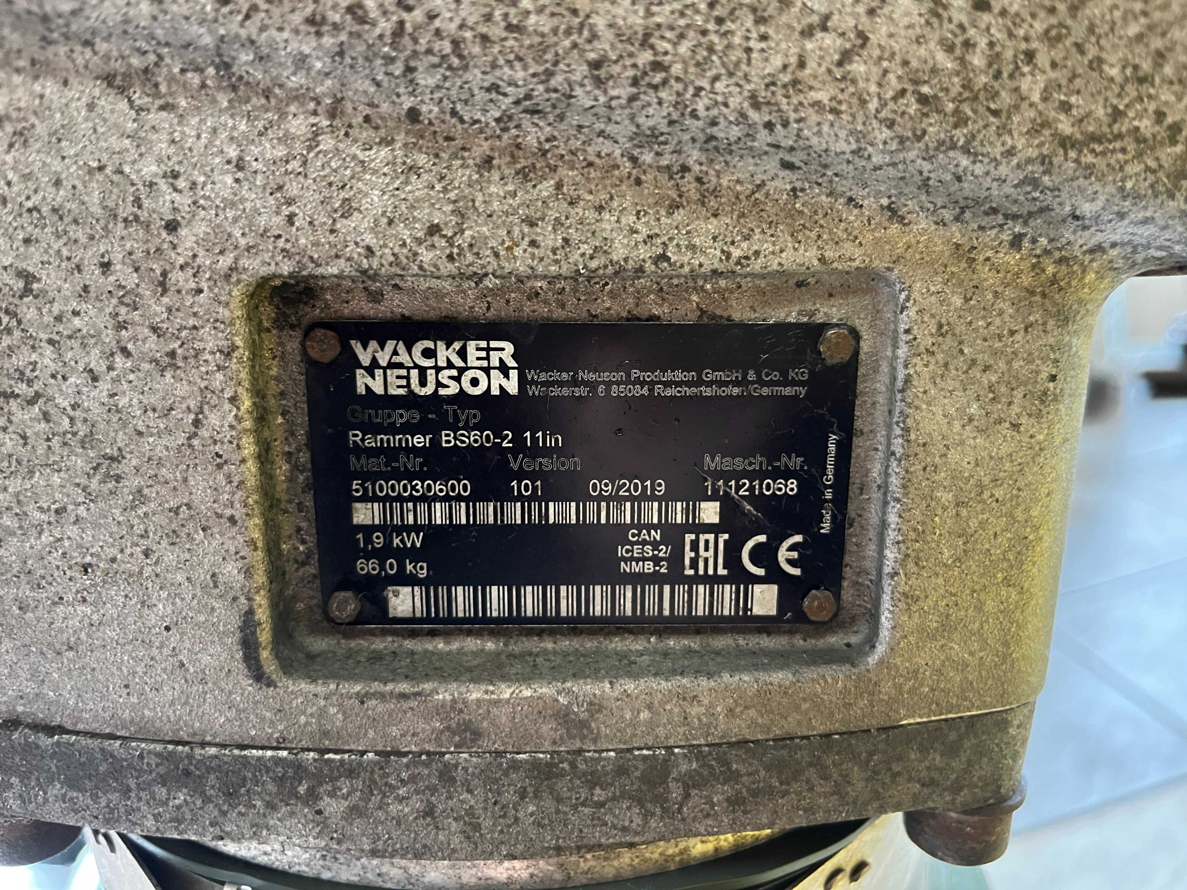 Zagęszczarka stopowa Wacker Neuson BS60-2, 2019 rok , 2msc gwarancji
