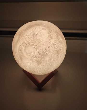Настольный неоновый 3D ночник-луна от аккумулятора сенсор 17.5см