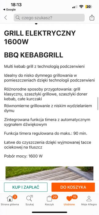 Nowy wielofunkcyjny grill elektryczny/do kebabów 1600W MKitchen