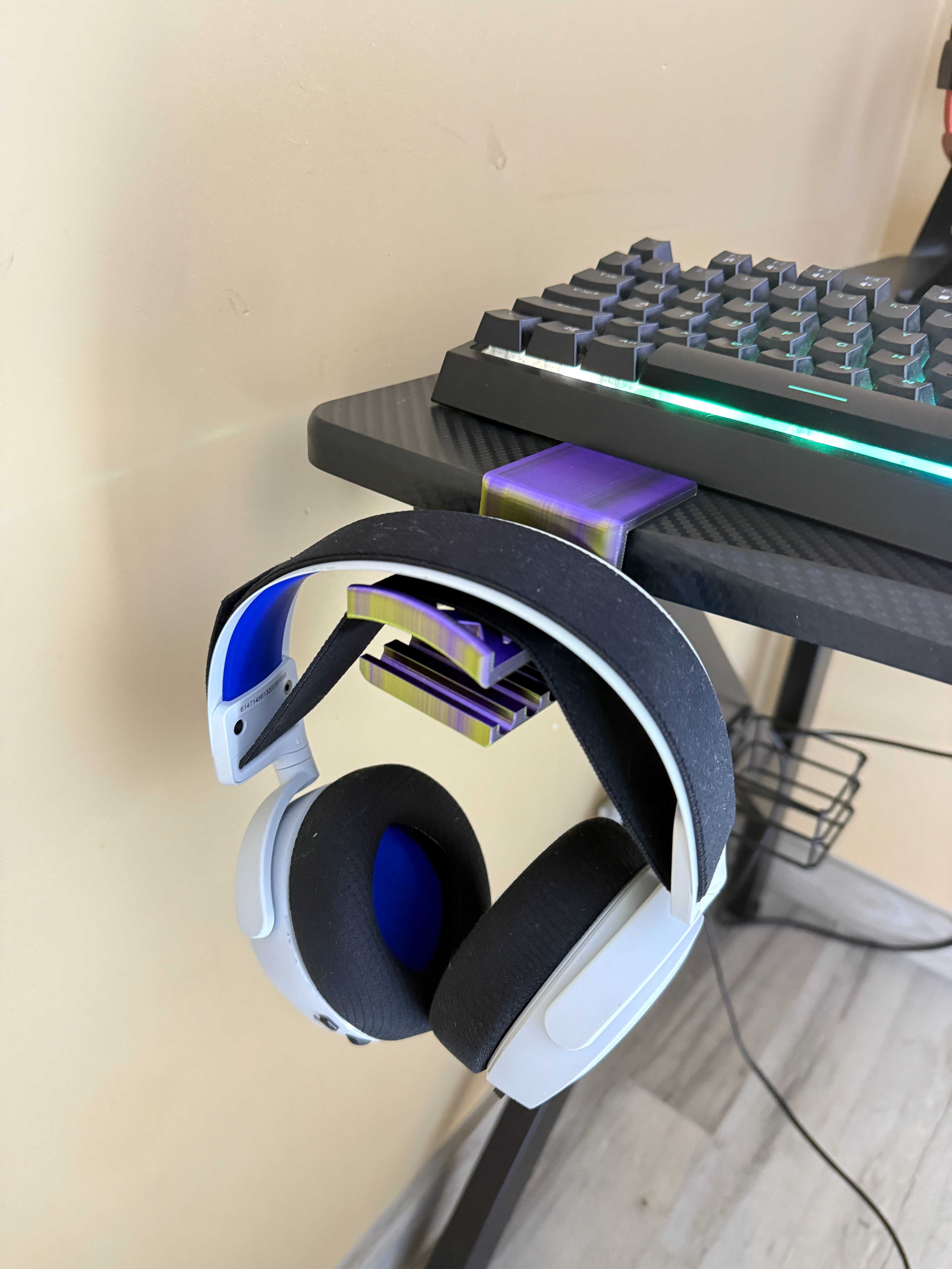 Wieszak na słuchawki z organizerem na kabel-Druk 3d, gaming biuro