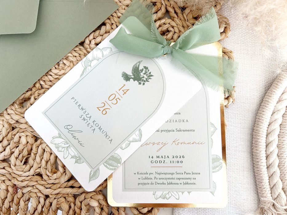 Zaproszenia na pierwszą komunię komunijne na chrzest