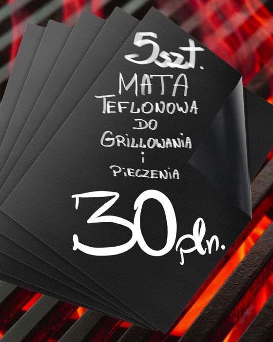 Teflonowe maty na grilla - sprawdź i przekonaj się - BĄDŹ EKO - 5szt.