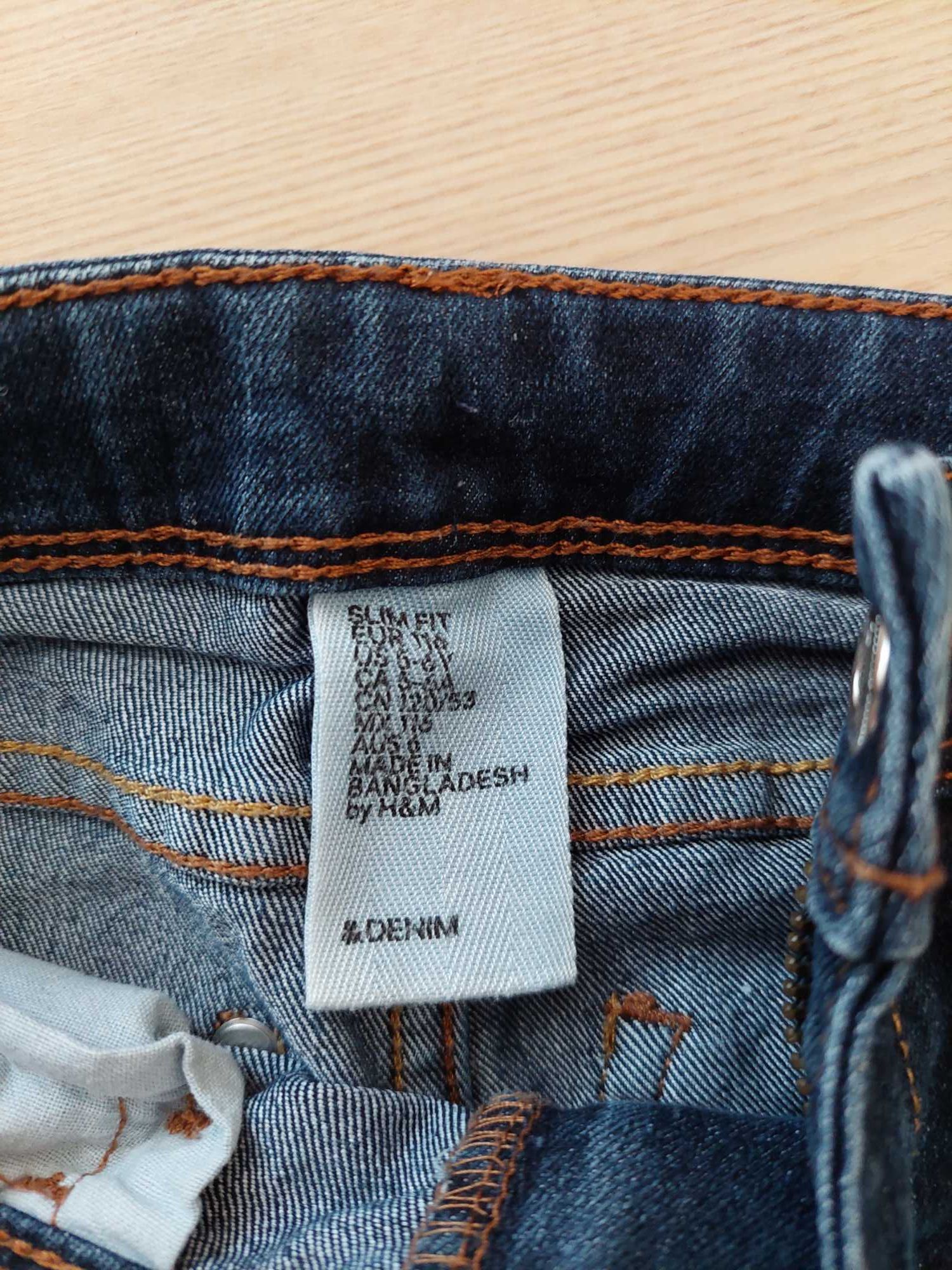 Jeansy 116 H&M spodnie jeansowe HM slim fit
