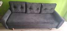 Zestaw sofa 3 z f.spania, fotel, podnóżek