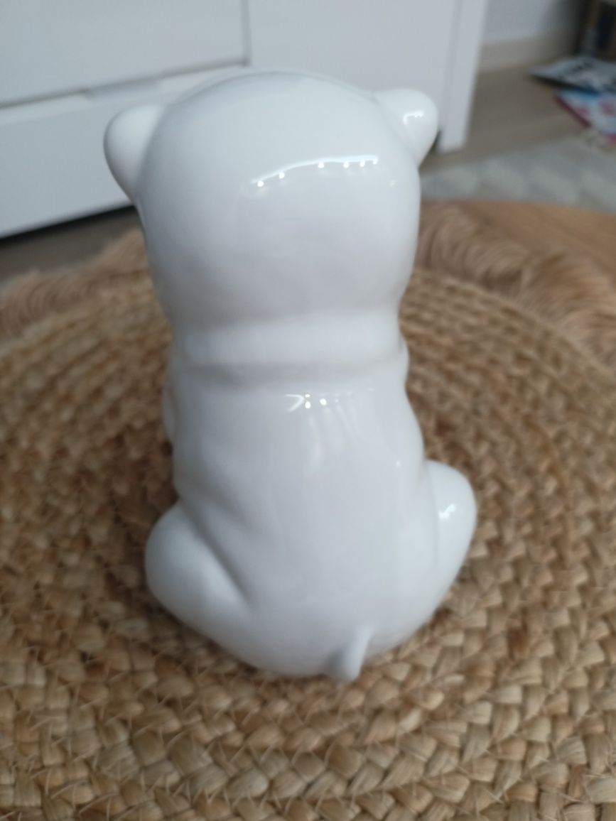 Figurka ceramiczna biała Buldog