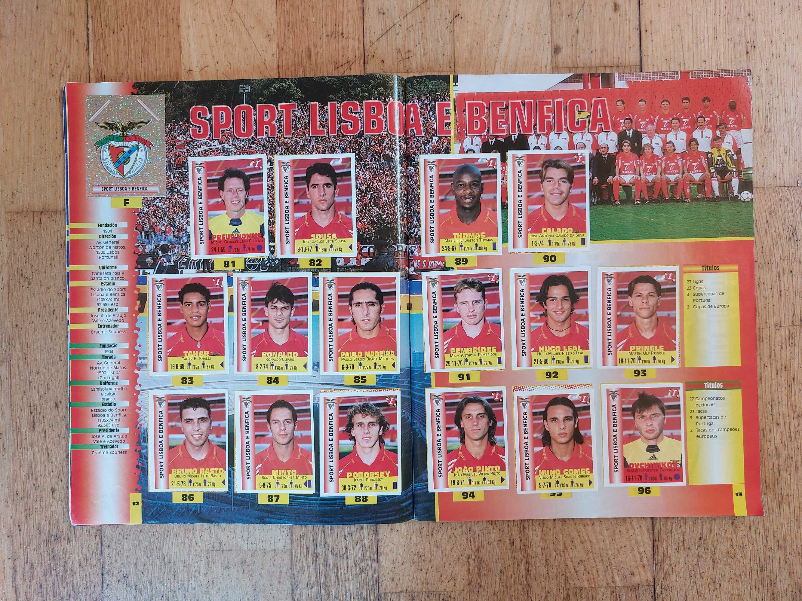 Caderneta de cromos - Equipos de europa 1999 - Completa