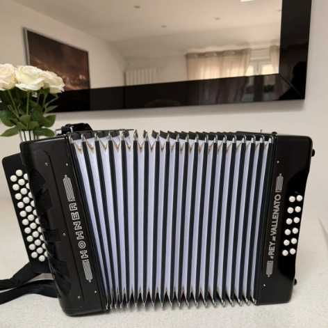 Concertina Rey Vallenatto SOL DO FA à 3 voz + mochila