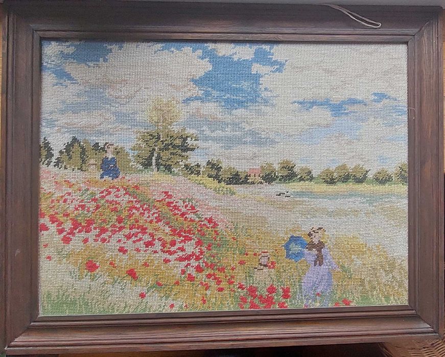 Duży obraz ręcznie haftowany