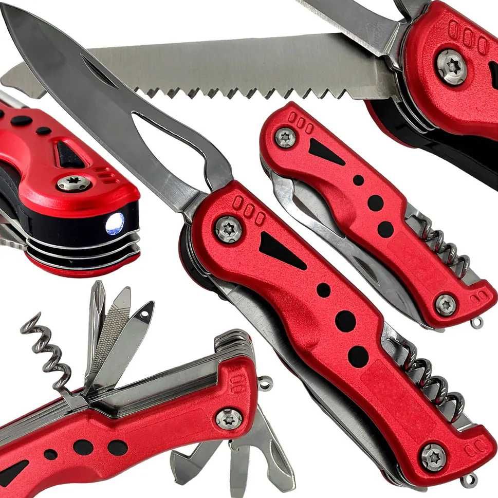 Multitool scyzoryk składany latarka survival outdoor 12w1 - Foxter