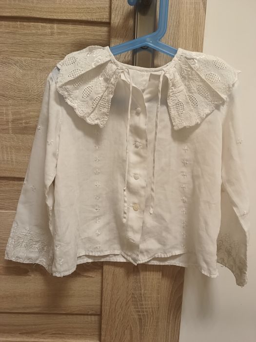 Bluzka koszula na guziki z kołnierzykiem dla dziewczynki