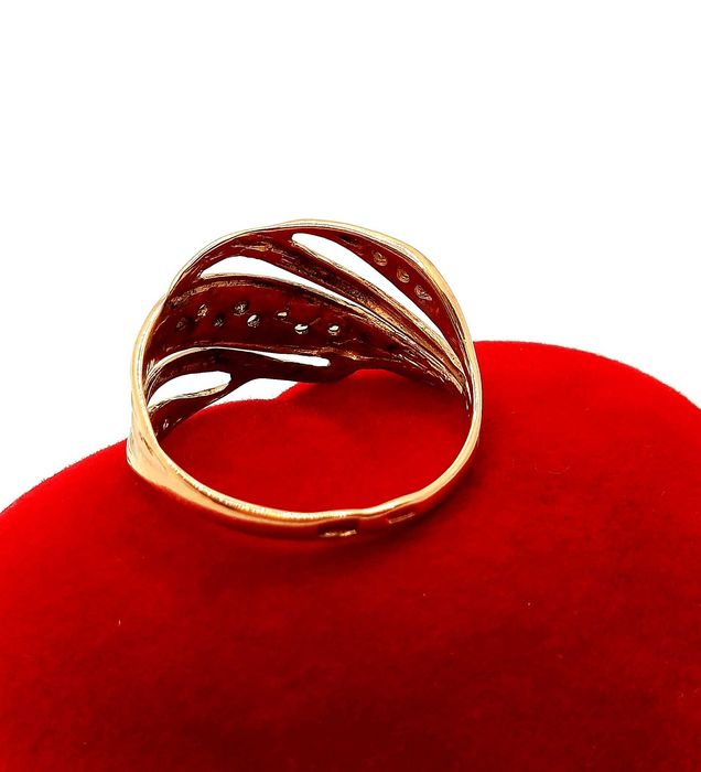 Złoty pierścionek ażurowy szeroki Pr.585 W:2,57gr Roz,14