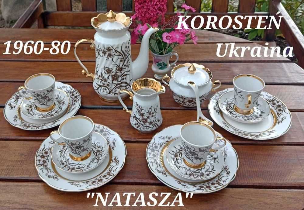Serwis do kawy na 6 osób Porcelana KOROSTEŃ  "NATASZA" radziecka ZSRR