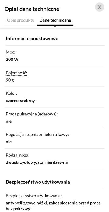 Młynek do kawy Raven EMDK003X
