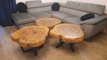 Stolik kawowy indriustrialny loftowy plaster drewna