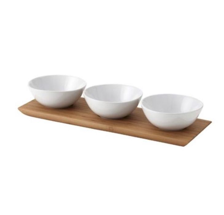 Керамічні миски для соусу/салатів/закусок… 3шт+дошка, ікеа