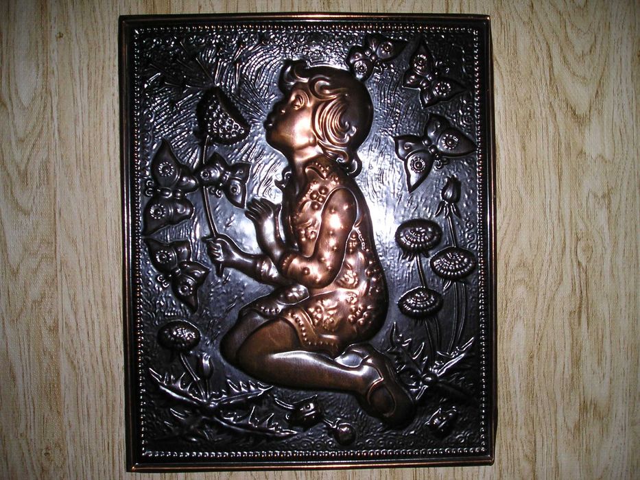 Чеканка СССР - картина "Мальчик-одуванчик"