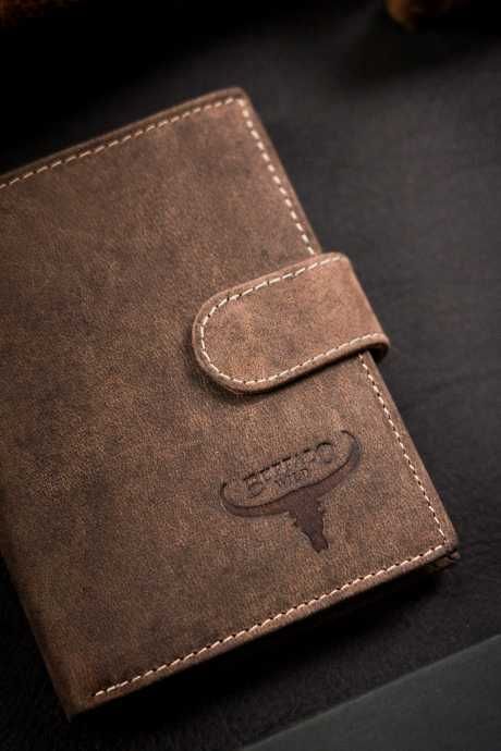 Buffalo Wild portfel skóra nubuk brązowy MR-04L-BAW-BL BROWN ttst790