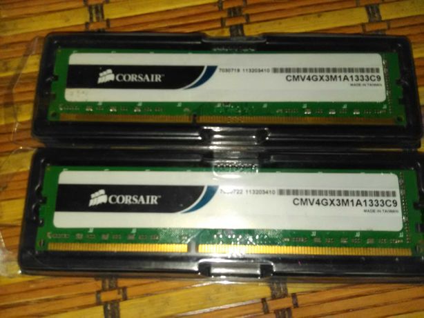 Оперативная память 8GB=2x4GB Corsair DDR3-1333 (CMV4GX3M1A1333C9)