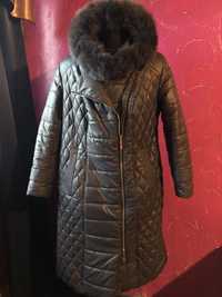 Зимний женский теплый пуховик стеганое пальто