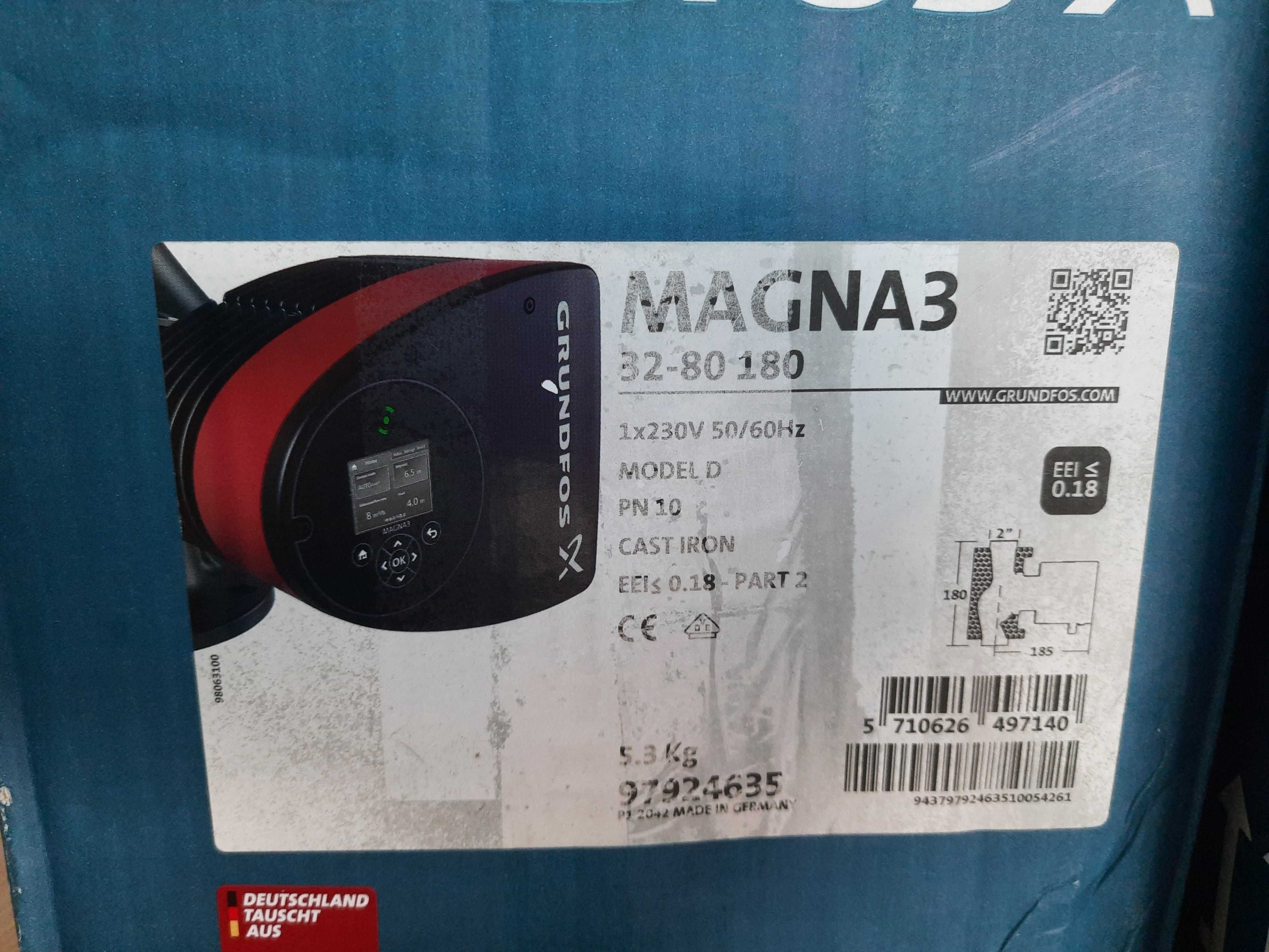 НОВЫЙ. Циркуляционный насос Grundfos MAGNA3 25-60 180 / MAGNA1 32-80