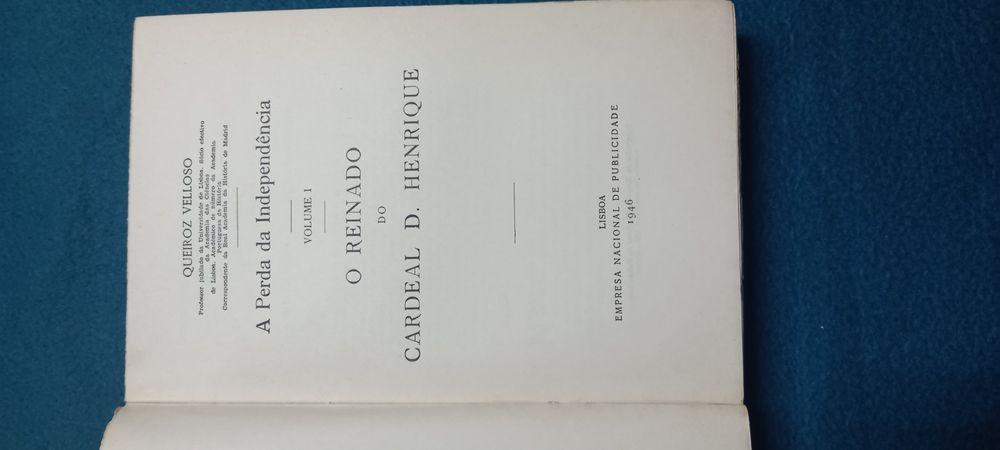 Livro antigo - O Reinado do Cardeal D. Henrique -1946
