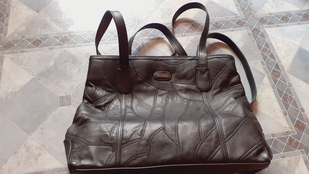 Torba damska na ramię ze skóry naturalnej JAK NOWA