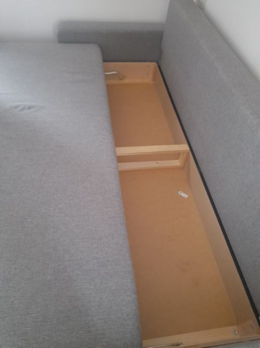 Sofa, kanapa  3 osobowa, rozkładana, szara z ikea + gratis
