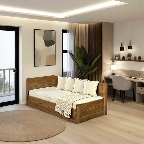 drewniane łóżko otwierane na bok ze skrzynią VIGO 100x200 mega mocne