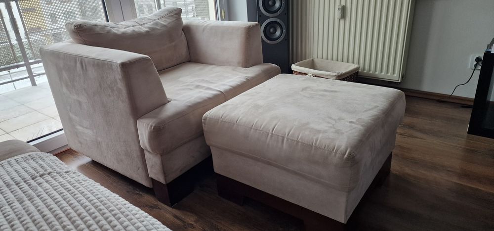 Fotel + pufa używane