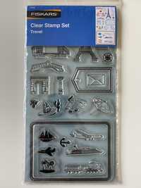 Stemple akrylowe fiskars podróże Clear stamp Set travel