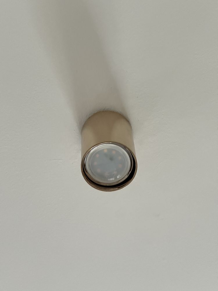 Oprawka lampa punktowa, spot sufitowy, natynkowa złota, połysk