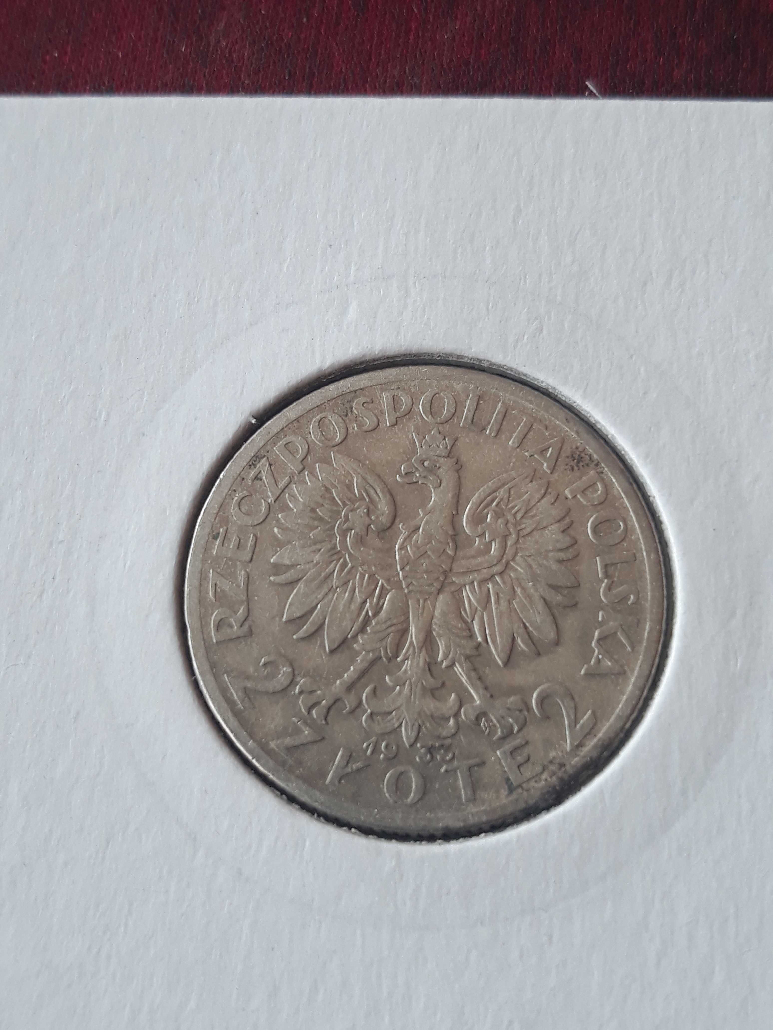 2 zł Głowa kobiety 1933 r. - nr 9 - oryginalne