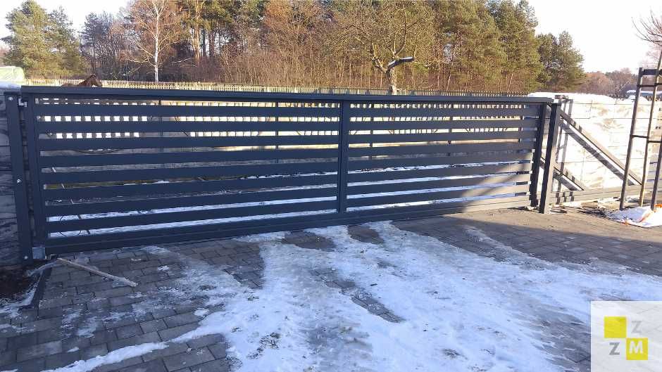 Brama przesuwna nowoczesna palisada sztachetki 400x150cm 4m 400cm