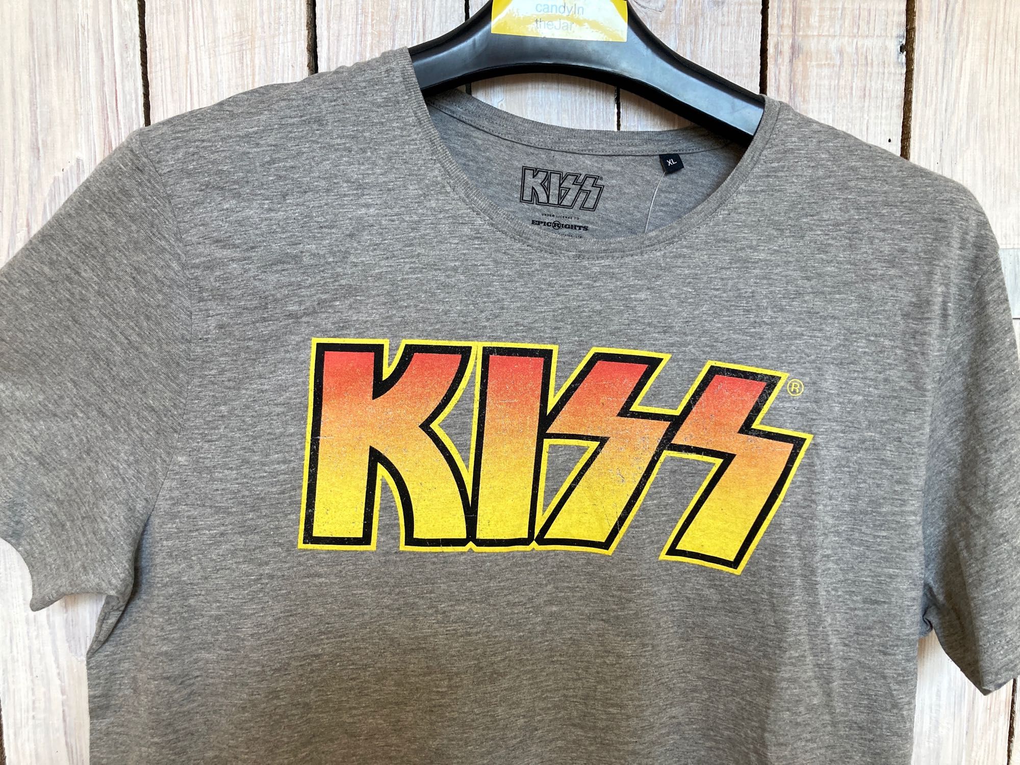 Nowy T-SHIRT, koszulka KISS z logo zespołu, bawełna, szara