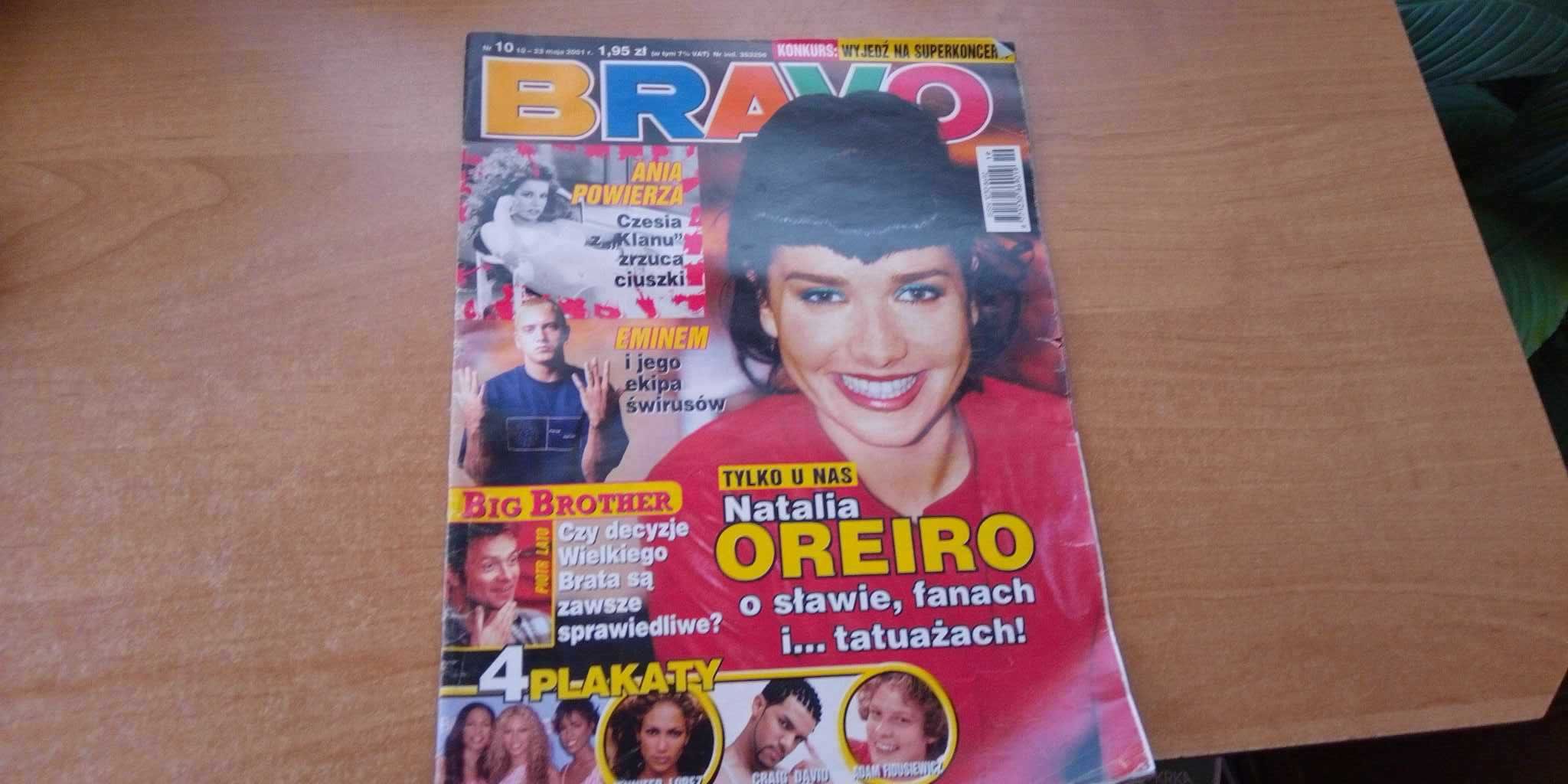 Dwutygodnik Czasopismo Gazeta Bravo nr 10 2001 maj Natalia Oreiro