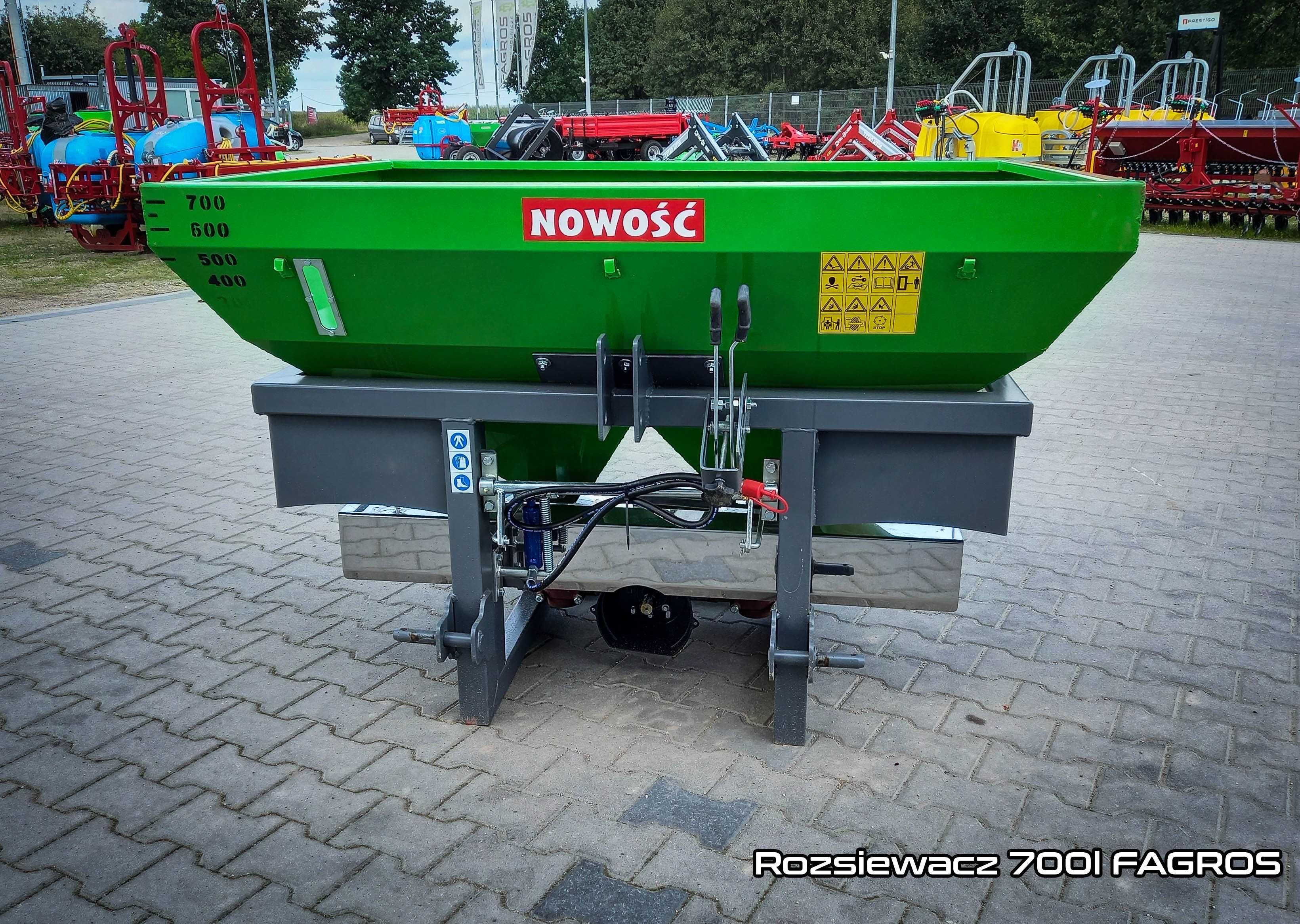 *Fagros* Rozsiewacz nawozu STRUMYK 600l 800l HYDRAULIKA plandeka 1000