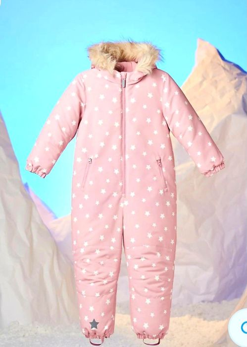 Kombinezon zimowy na zimę różowy w gwiazki dla dziewczynki rozmiar 116