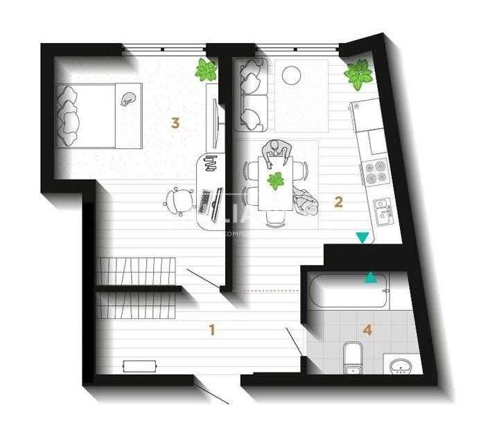 1 кімнатна квартира 44м2 ЖК Manhattan Lite з видом на озеро!