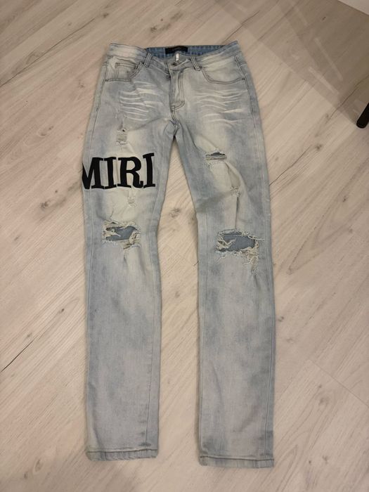 джинсы amiri голубого цвета