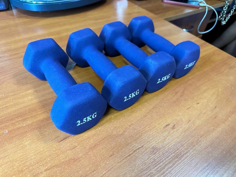 Гантелі для фітнеса 2,5кг Dumbbell Neoprene із неопрену фіолетова 4шт