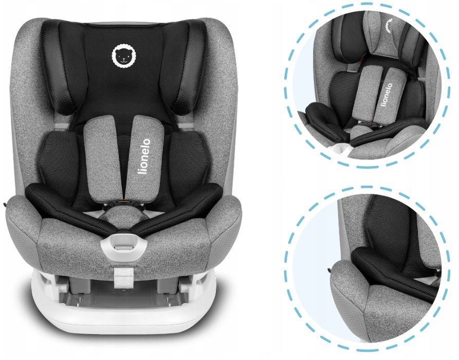 Fotelik samochodowy Lionelo OLIVER Isofix lub pasy 9-36 kg