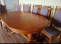 Stół z drewna z 6 krzesłami