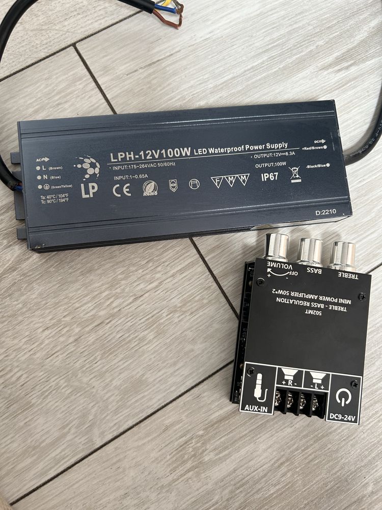 Wzmacniacz zk-502MT z bluetooth + zasilacz